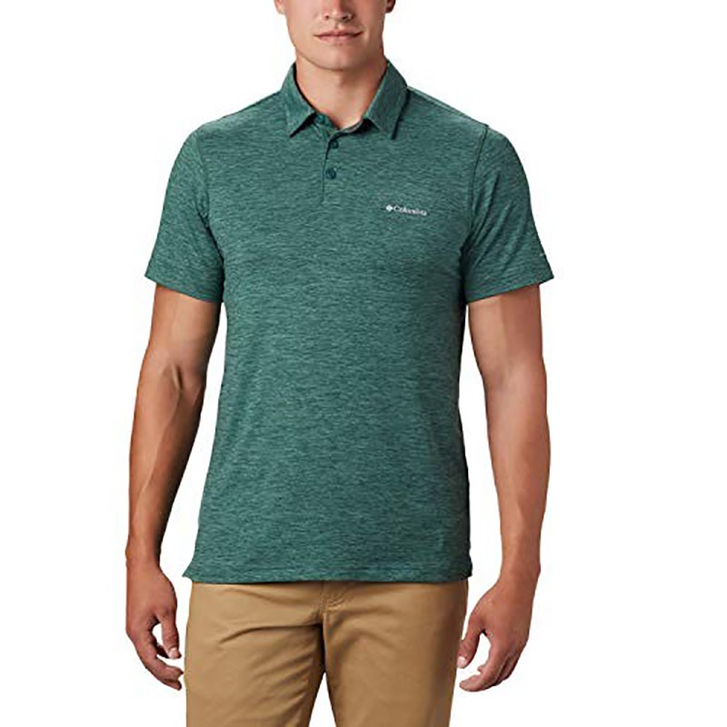 Футболка чоловіча Columbia Tech Trail Polo зелена 1768701-375