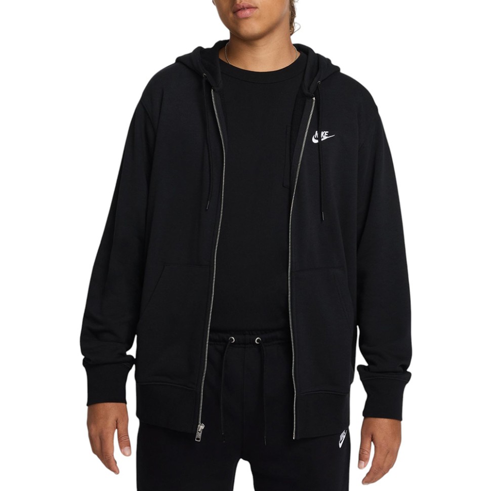 Толстовка чоловіча Nike M NK CLUB FT FZ HOODIE чорна FN3884-010