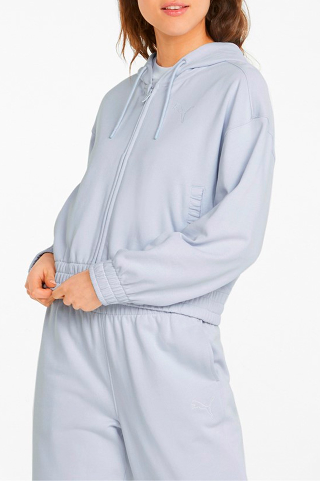 Толстовка женская Puma Her Full-Zip Hoodie голубая 84709221 изображение 2