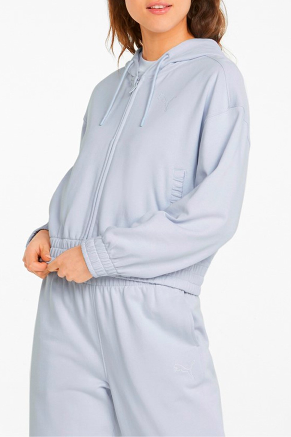 Толстовка жіноча Puma Her Full-Zip Hoodie блакитна 84709221 — фото 2