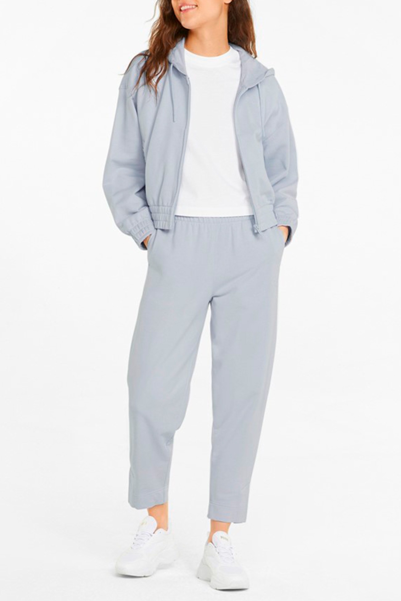 Толстовка женская Puma Her Full-Zip Hoodie голубая 84709221 изображение 4