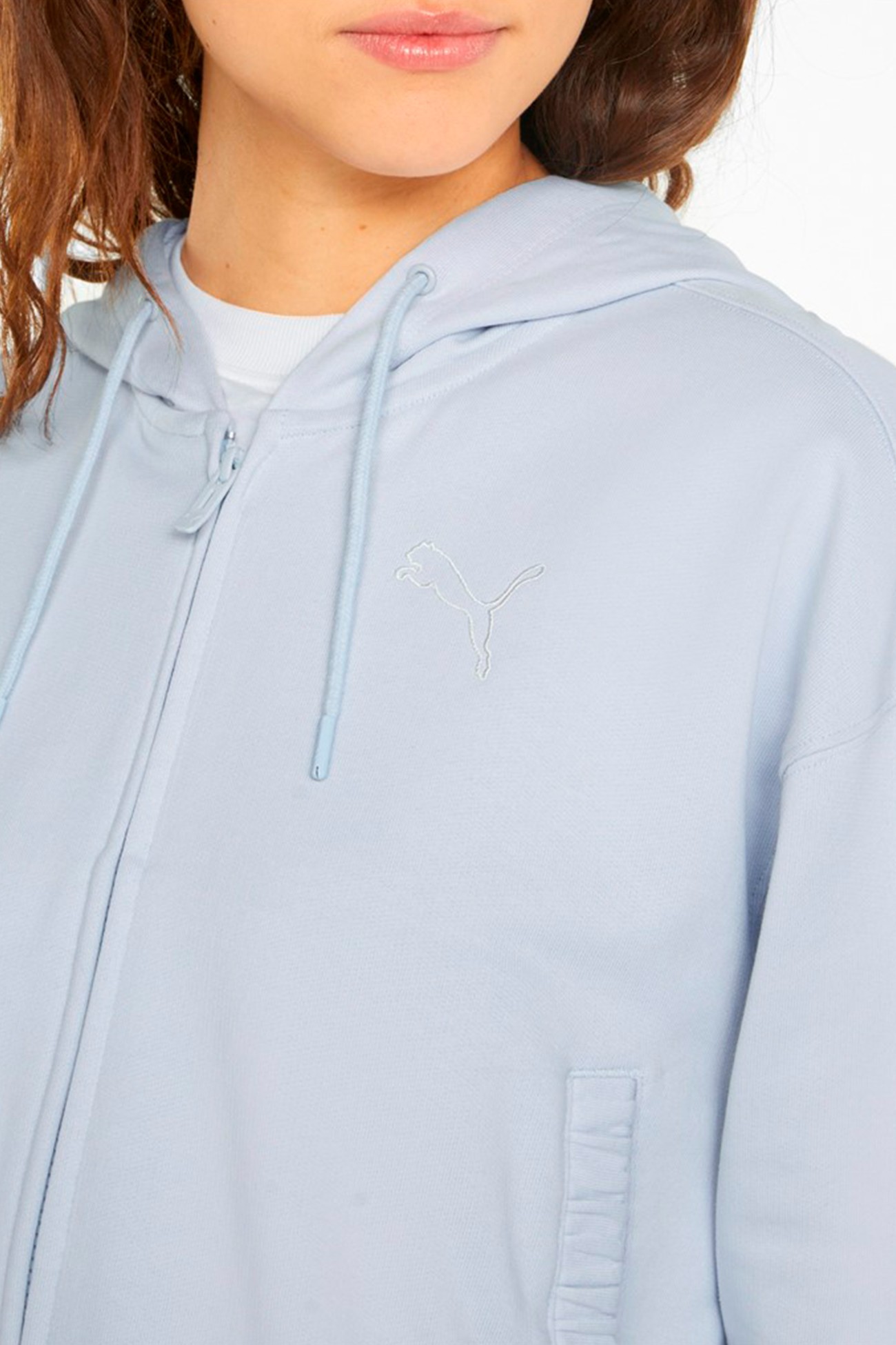 Толстовка женская Puma Her Full-Zip Hoodie голубая 84709221 изображение 5
