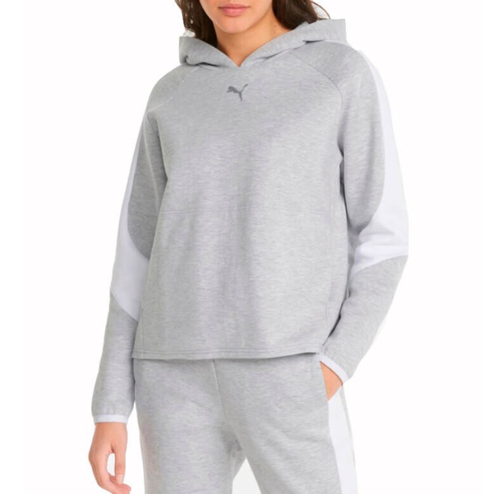 Толстовка жіноча Puma Evostripe Hoodie сіра 84707204 — фото 1