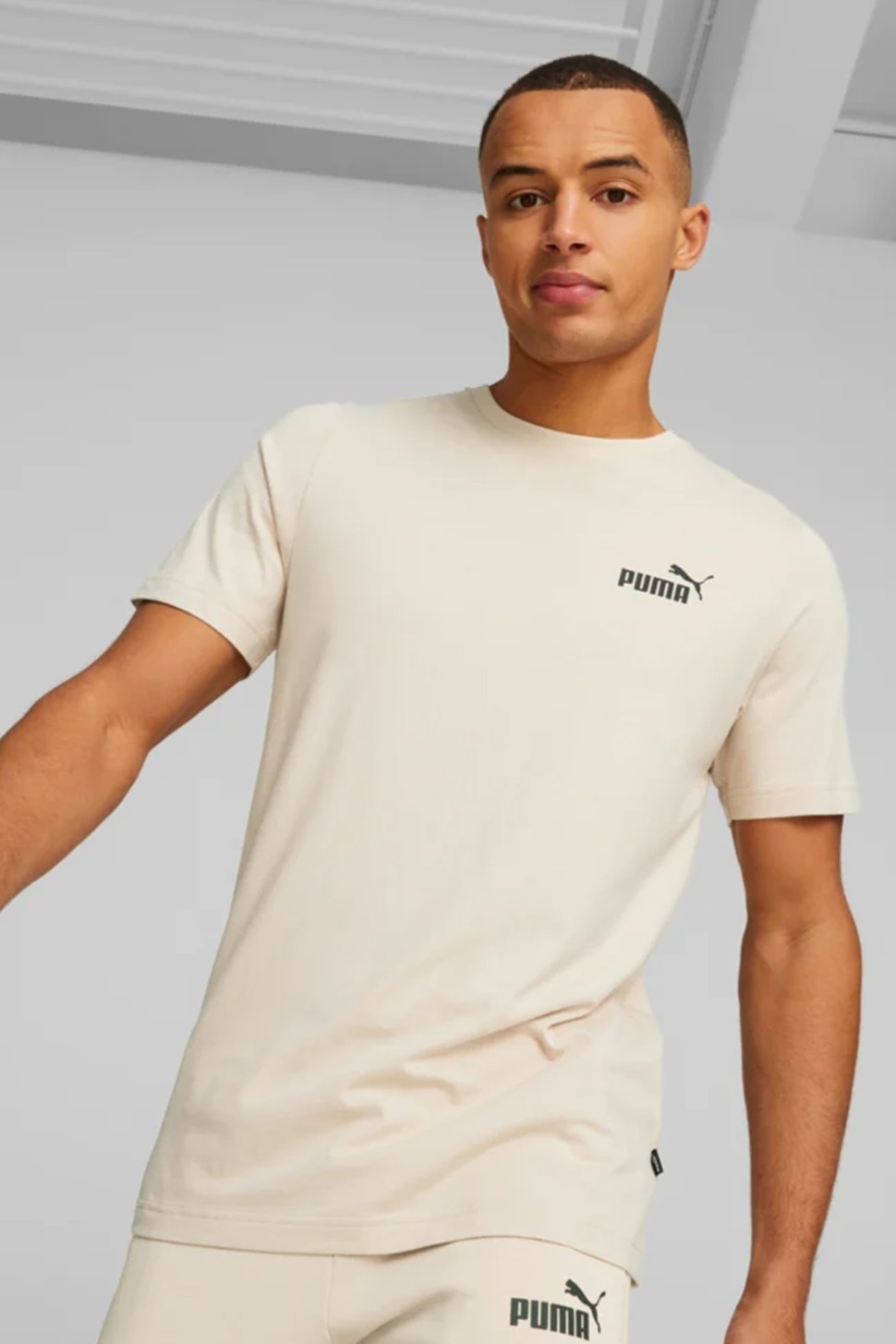 Футболка чоловіча Puma ESS Small Logo Tee бежева 58666985 — фото 2