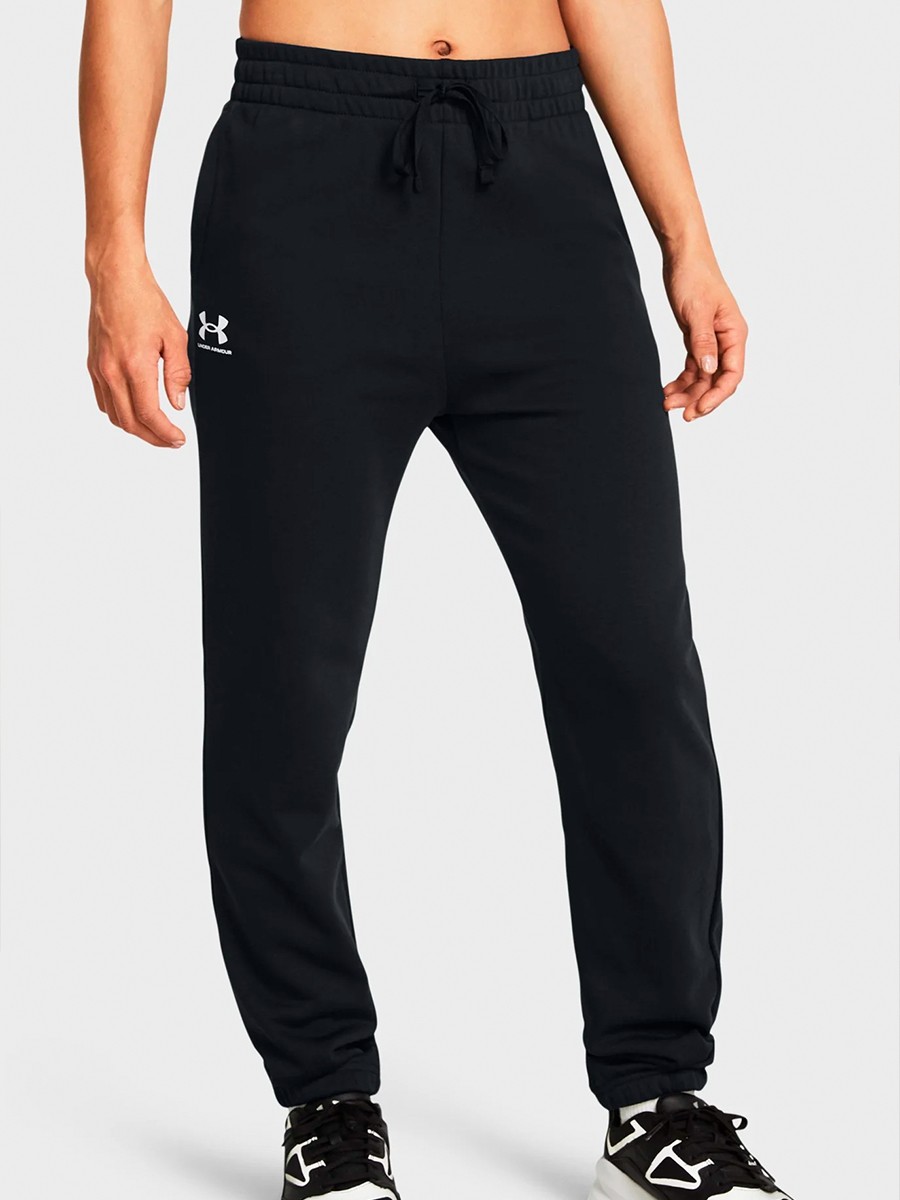 Штани жіночі Under Armour UA Rival Terry Jogger чорні 1382735-001 — фото 2