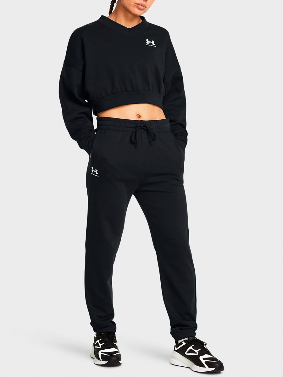 Штани жіночі Under Armour UA Rival Terry Jogger чорні 1382735-001 — фото 4