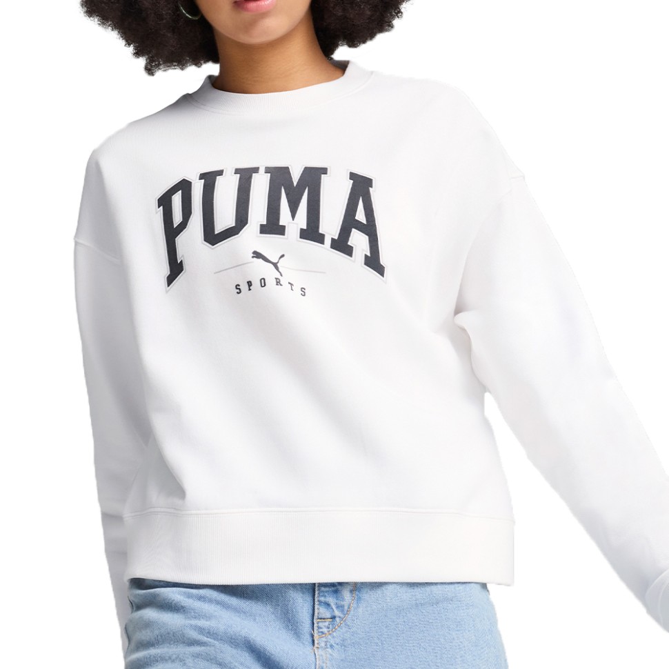 Толстовка жіноча Puma PUMA SQUAD Crew FL біла 68153902 — фото 1