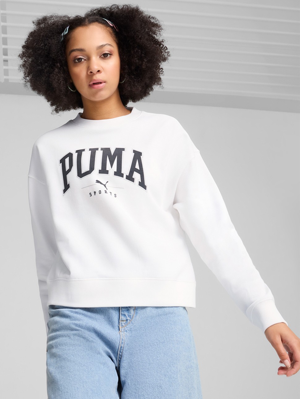 Толстовка жіноча Puma PUMA SQUAD Crew FL біла 68153902 — фото 2