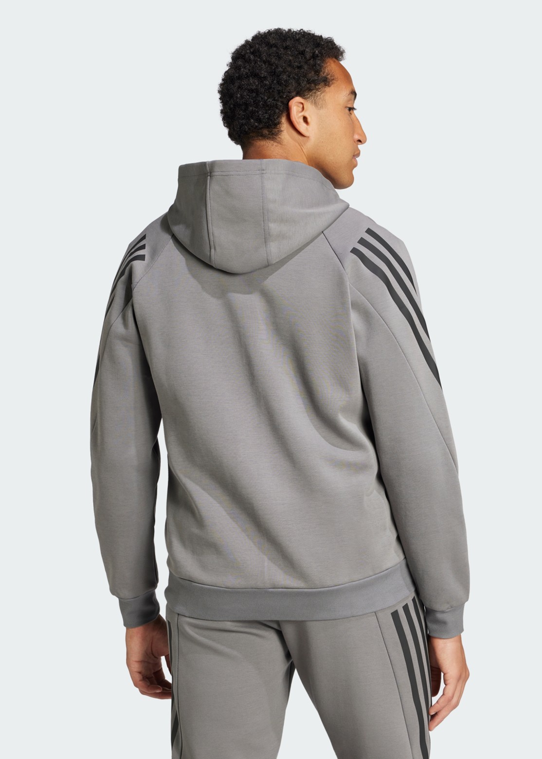 Толстовка мужская Adidas M FI 3S FZ графитовая IW8529 изображение 3