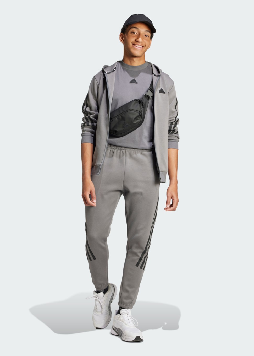 Толстовка чоловіча Adidas M FI 3S FZ графiтова IW8529 — фото 7
