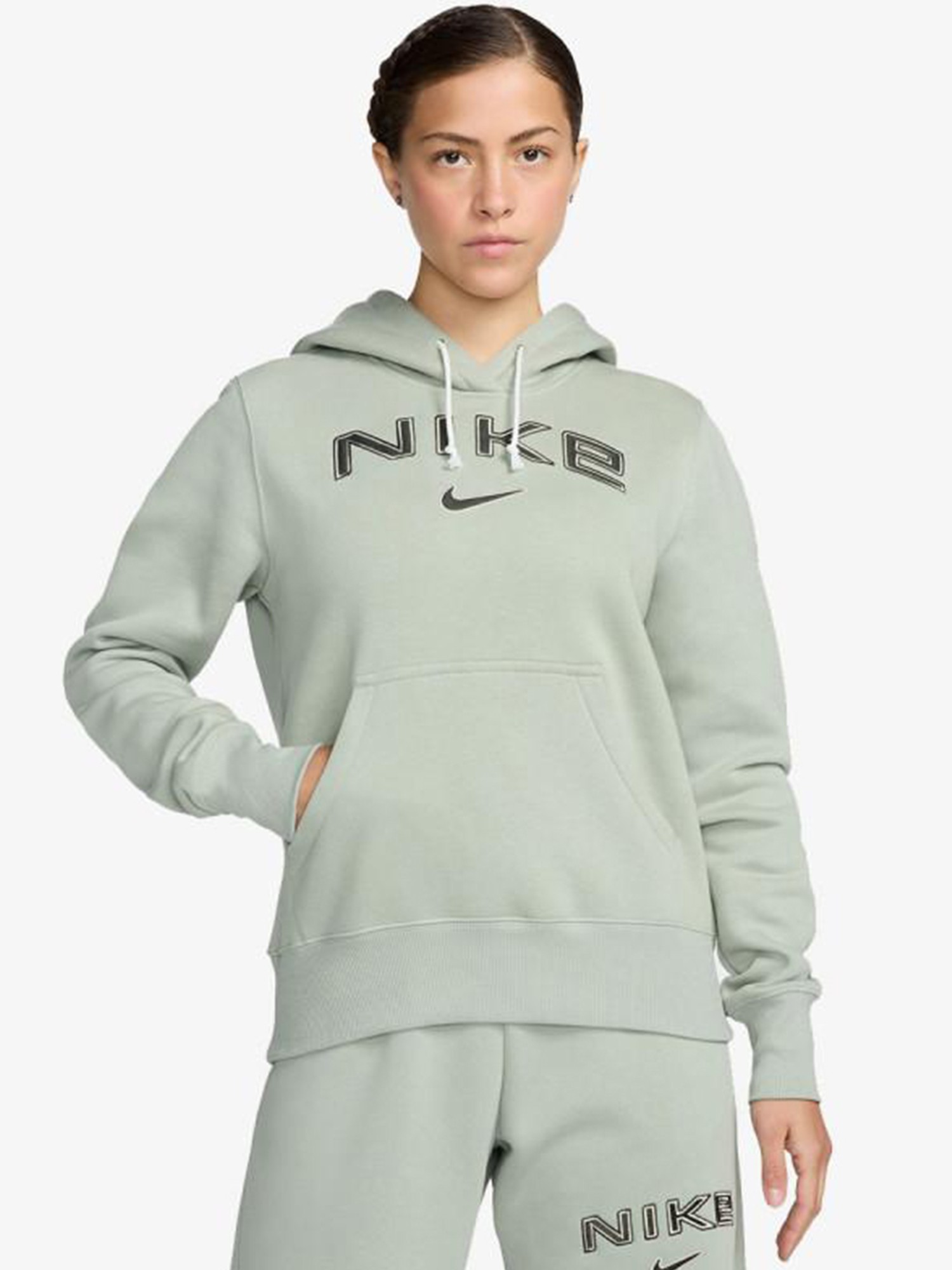 Толстовка жіноча Nike W NSW PHNX FLC STD PO LOGO HDY зелена HM9751-370 изображение 2
