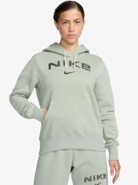 Толстовка женская Nike W NSW PHNX FLC STD PO LOGO HDY зеленая HM9751-370 изображение 2