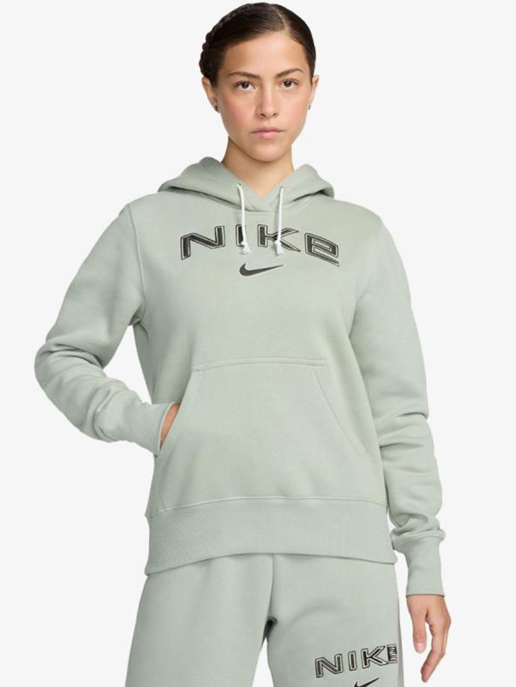 Толстовка женская Nike W NSW PHNX FLC STD PO LOGO HDY зеленая HM9751-370 изображение 2