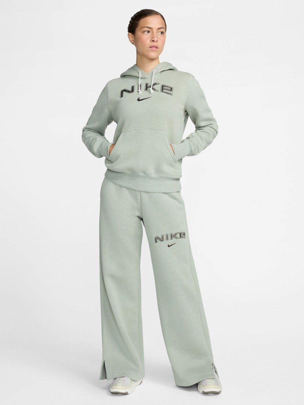 Толстовка жіноча Nike W NSW PHNX FLC STD PO LOGO HDY зелена HM9751-370 — фото 4