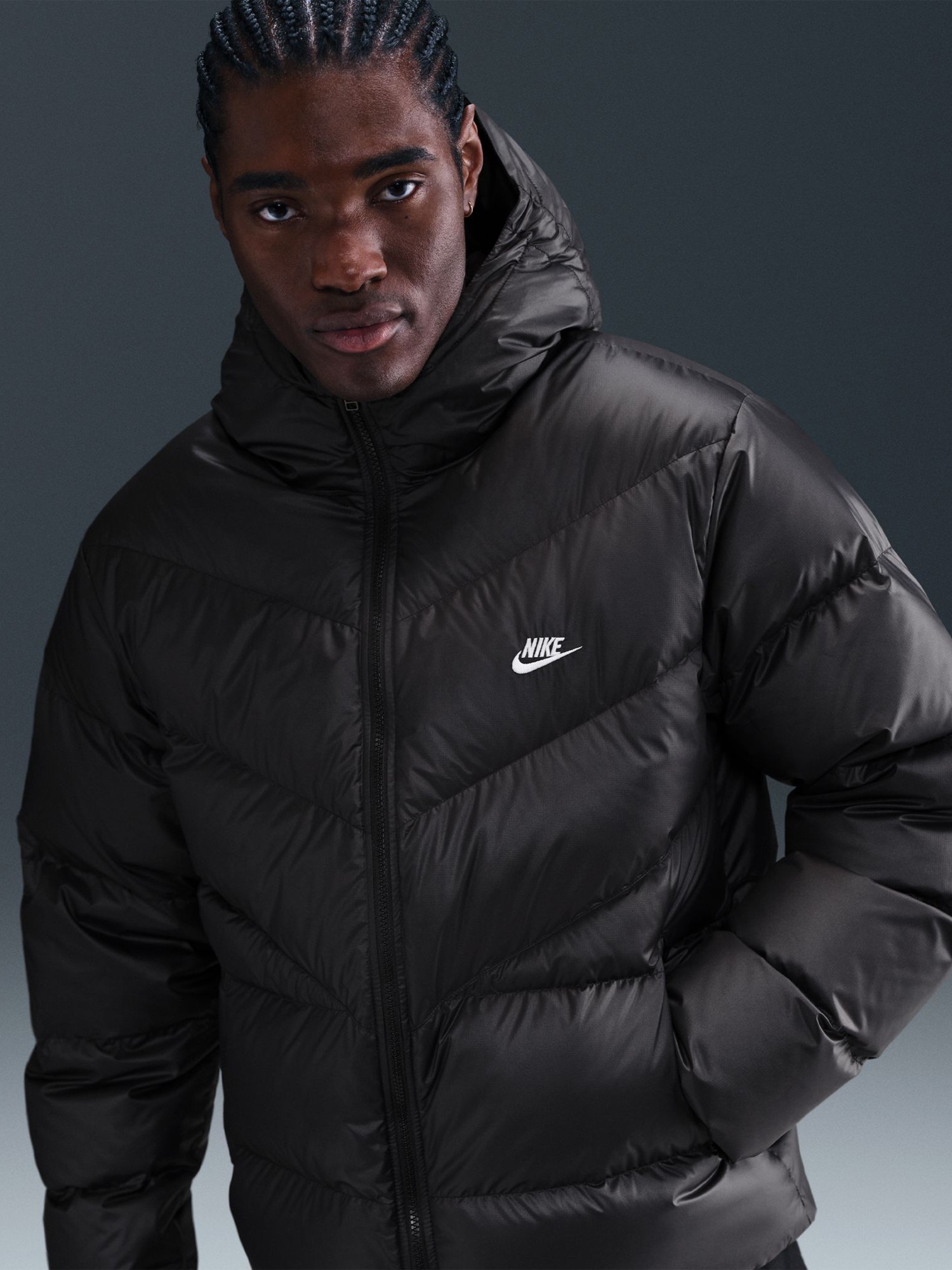 Куртка чоловіча Nike M NK WINDRUNNER STMNT DWN JKT чорна HQ7790-011 изображение 2