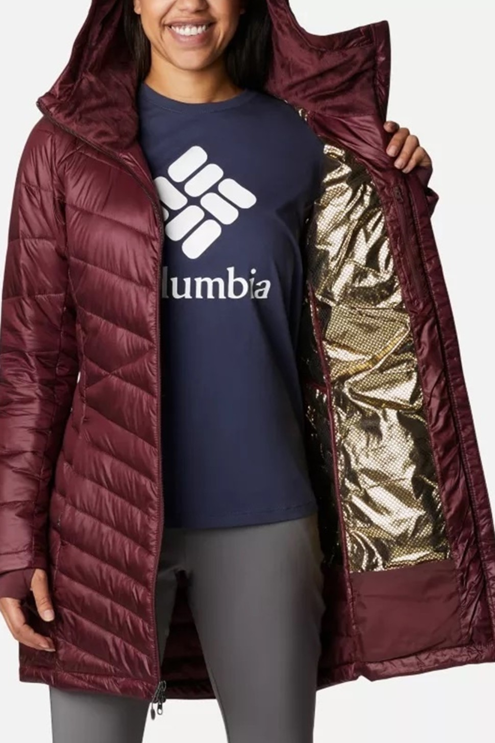 Куртка жіноча Columbia Joy Peak™ Mid Jacket бордова 1982661-671 — фото 4