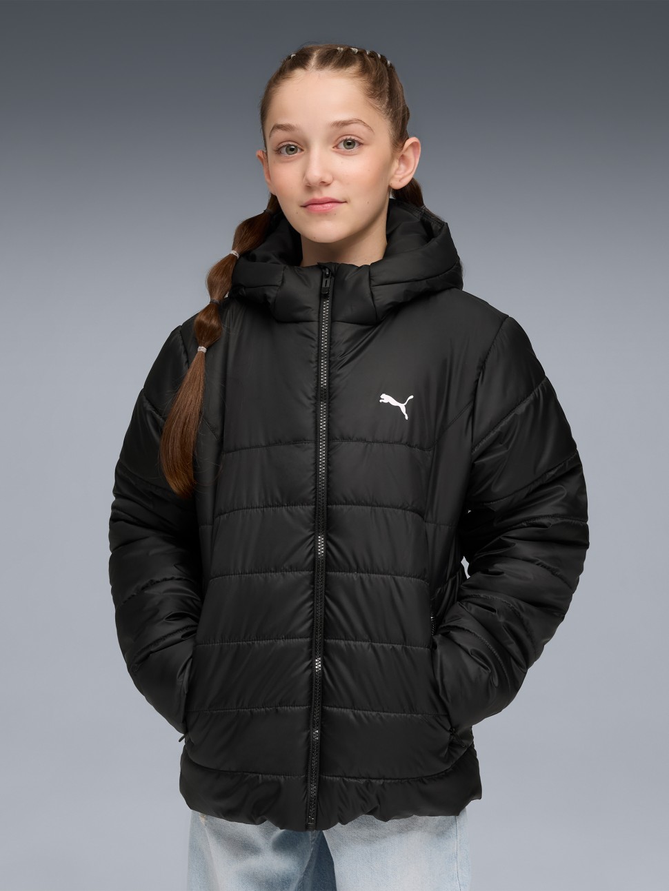 Куртка детская Puma ESS Hooded Padded Jacket черная 68522601 — фото 2 — Sport City Куртка детская Puma ESS Hooded Padded Jacket черная 68522601 — фото 2