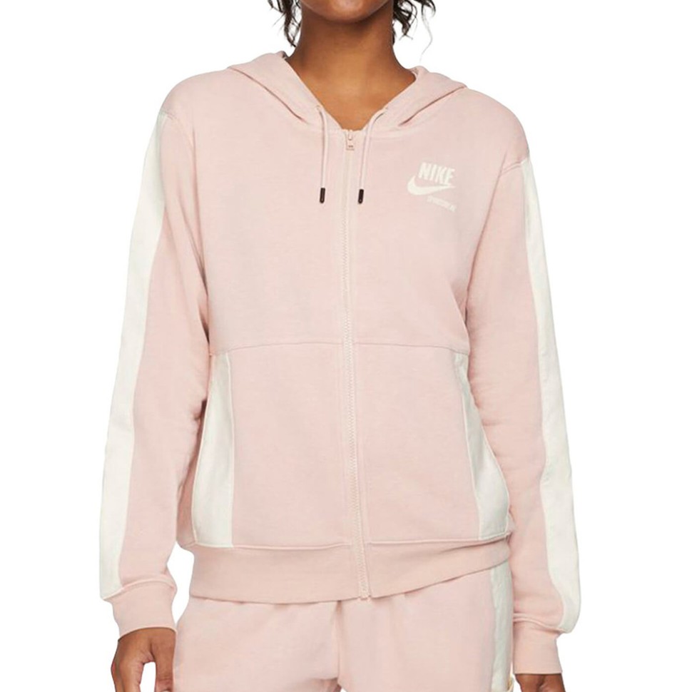 Толстовка жіноча Nike Sportswear Heritage Full-Zip Hoodie рожева DD5671-601  — фото 1