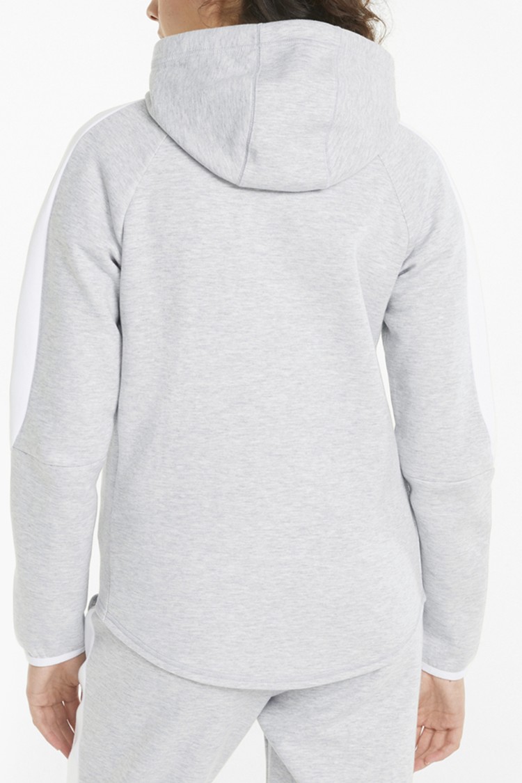Толстовка женская Puma Evostripe Full-Zip Hoodie серая 84707304 изображение 3