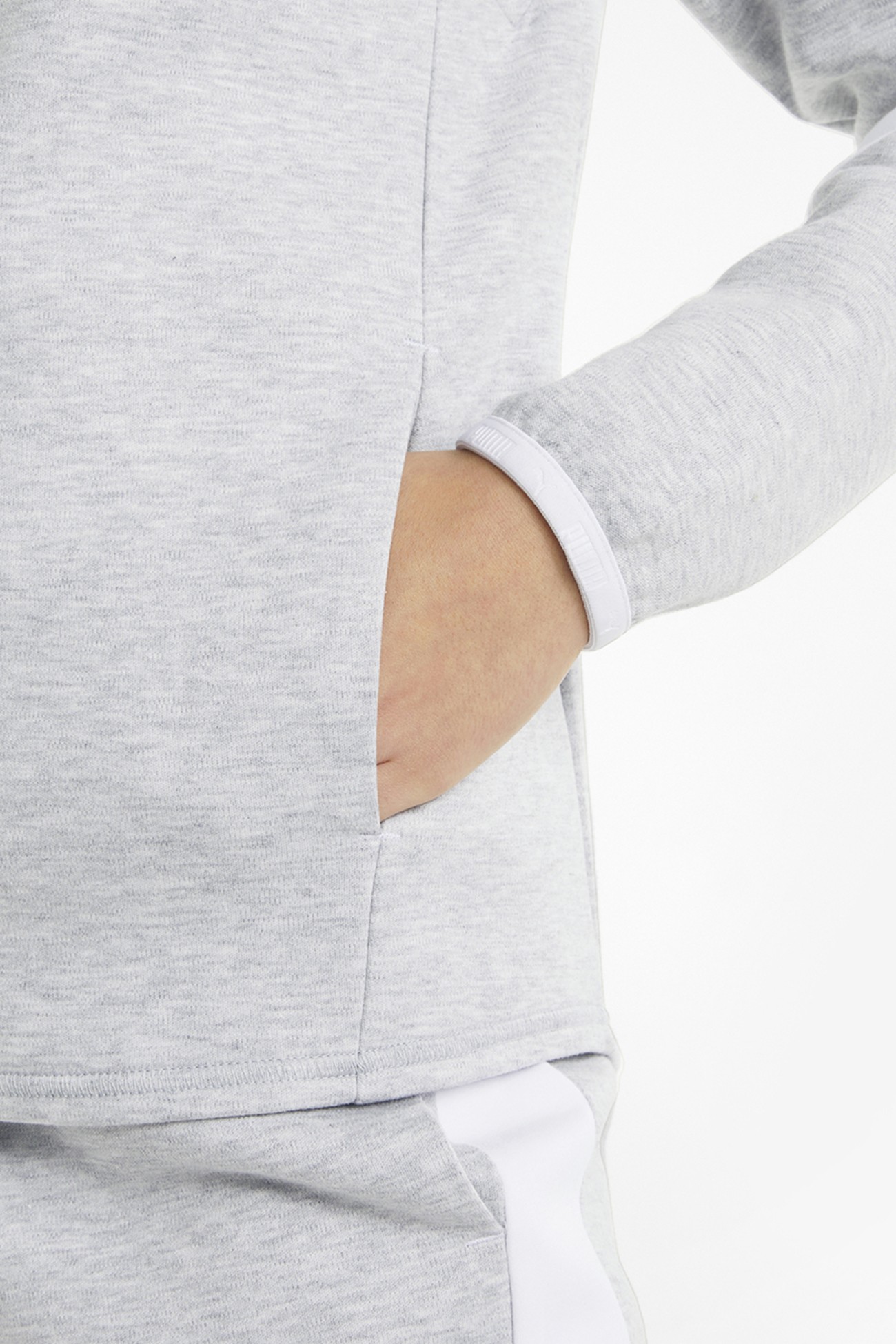 Толстовка жіноча Puma Evostripe Full-Zip Hoodie сіра 84707304 изображение 5