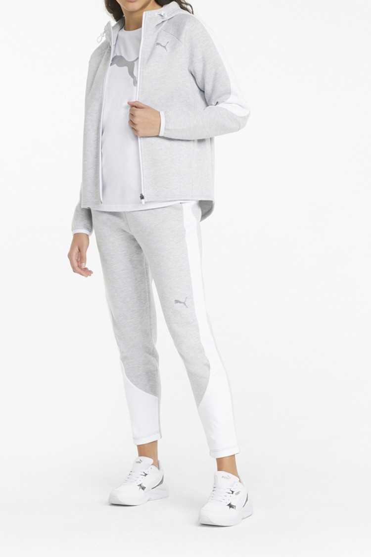 Толстовка женская Puma Evostripe Full-Zip Hoodie серая 84707304 изображение 6