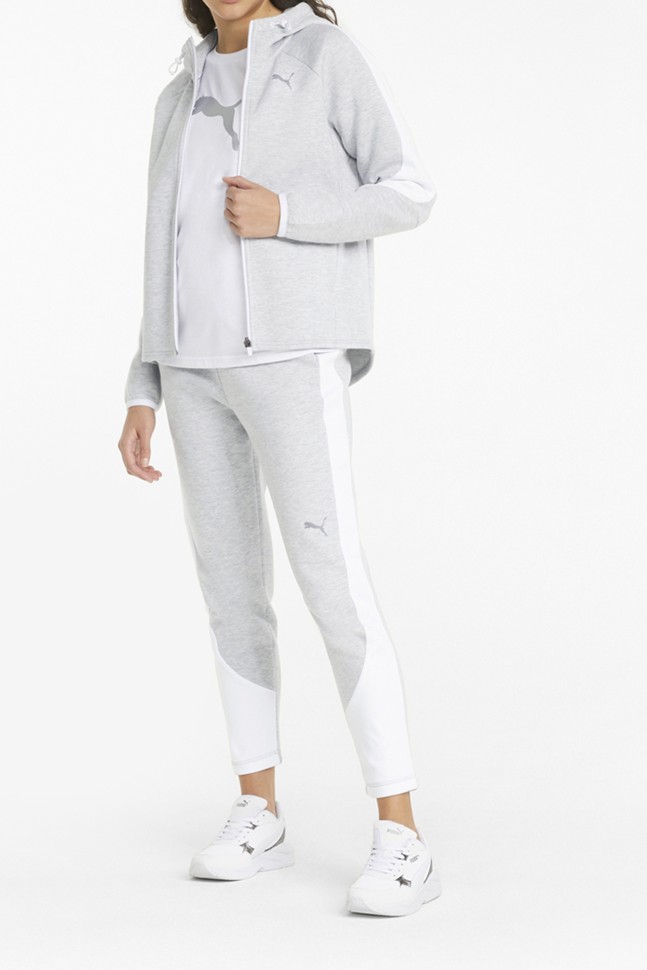 Толстовка женская Puma Evostripe Full-Zip Hoodie серая 84707304 изображение 6