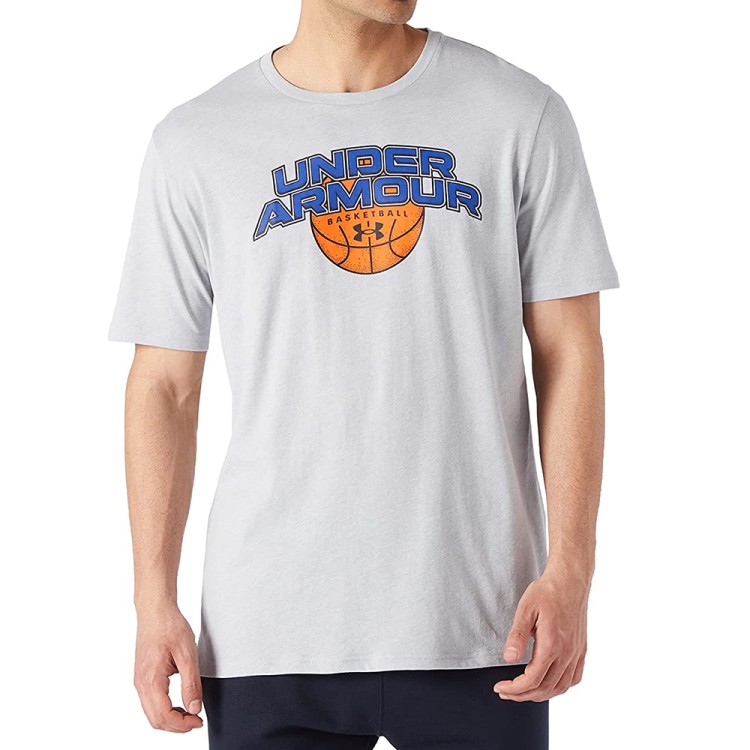 Футболка чоловіча Under Armour UA BBALL BRANDED WRDMRK SS сіра 1370233-011 изображение 1