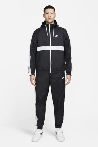 Костюм чоловічий Nike M NK CLUB WVN HD TRK SUIT чорний BV3025-013 изображение 2