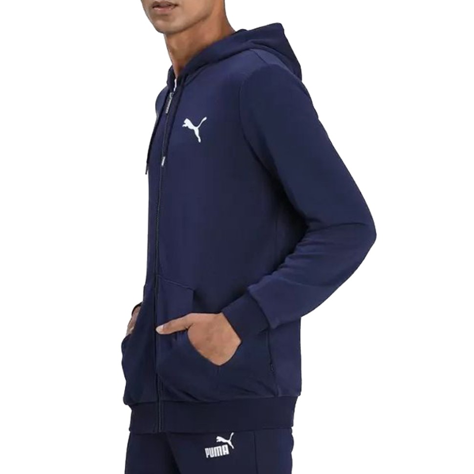 Толстовка чоловіча Puma ESS Small Logo FZ Hoodie темно-синя 58670476 — фото 1