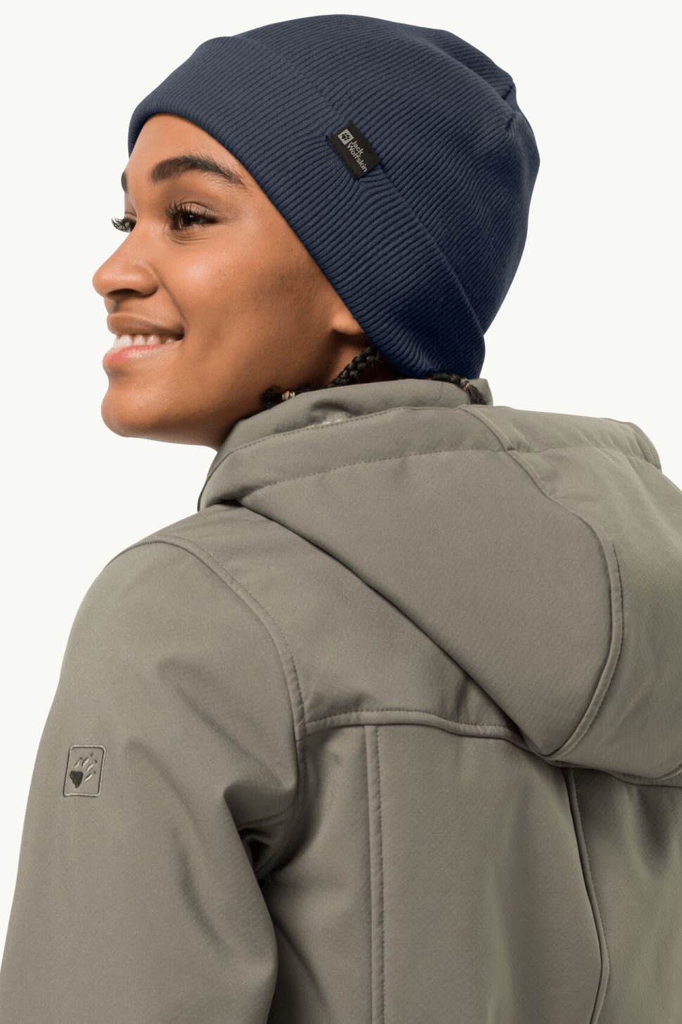 Шапка унісекс Jack Wolfskin RIB HAT темно-сіра 1903891-1010 — фото 2