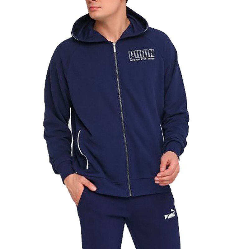 Толстовка мужская Puma Athletics Hooded Jacket синяя 85414006 изображение 1