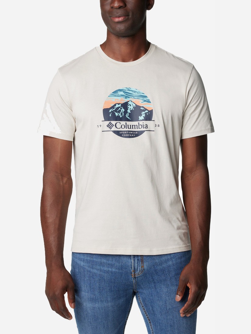 Футболка мужская Columbia PATH LAKE™ GRAPHIC TEE II бежевая 1934811-279 — фото 2