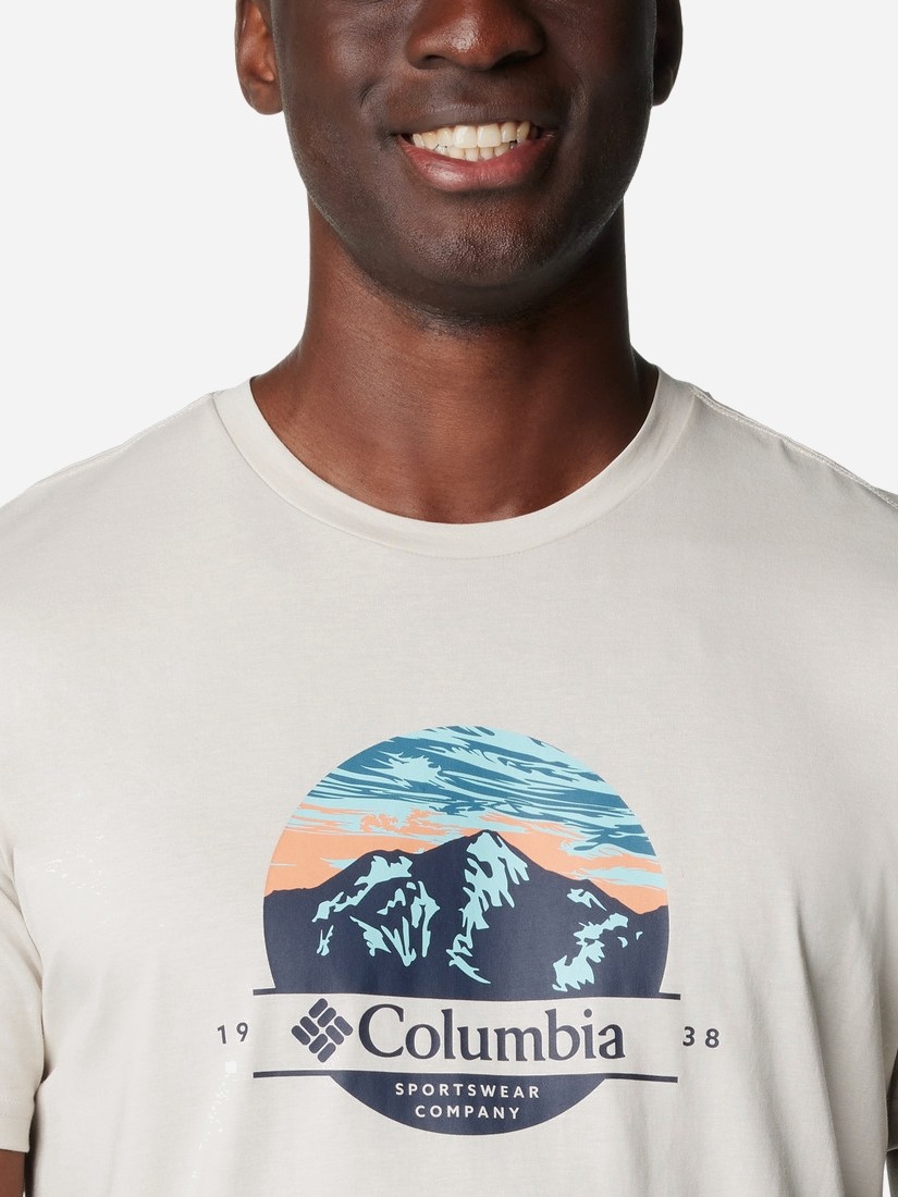 Футболка мужская Columbia PATH LAKE™ GRAPHIC TEE II бежевая 1934811-279 — фото 4