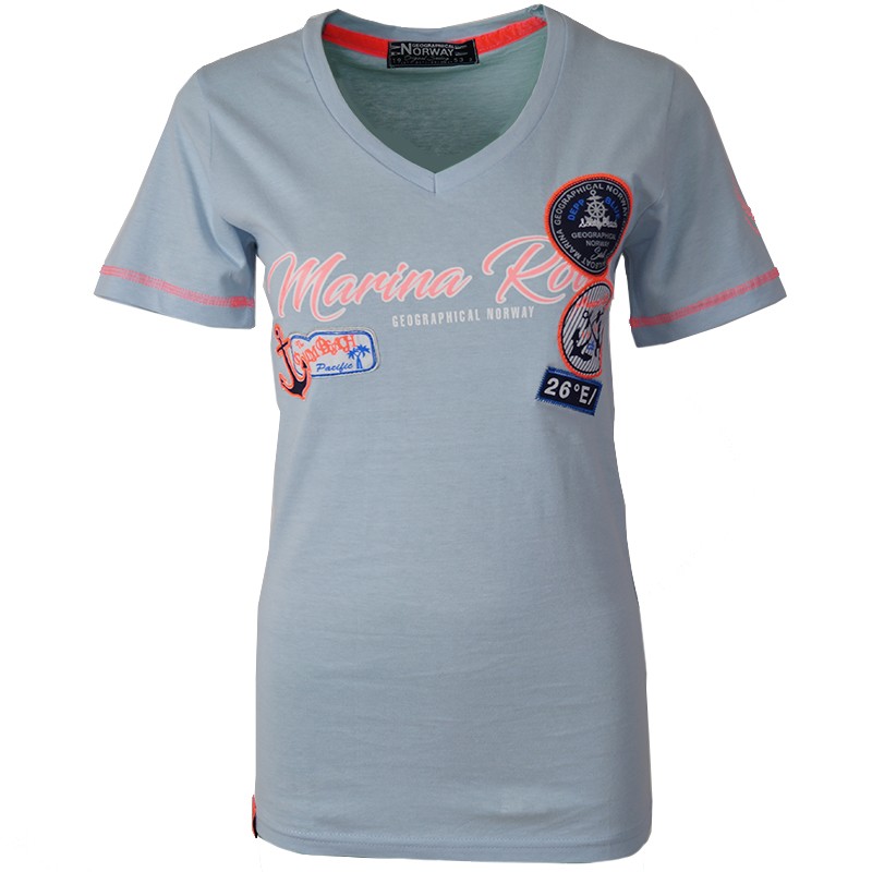 Футболка женская Geographical Norway голубая SR600-400