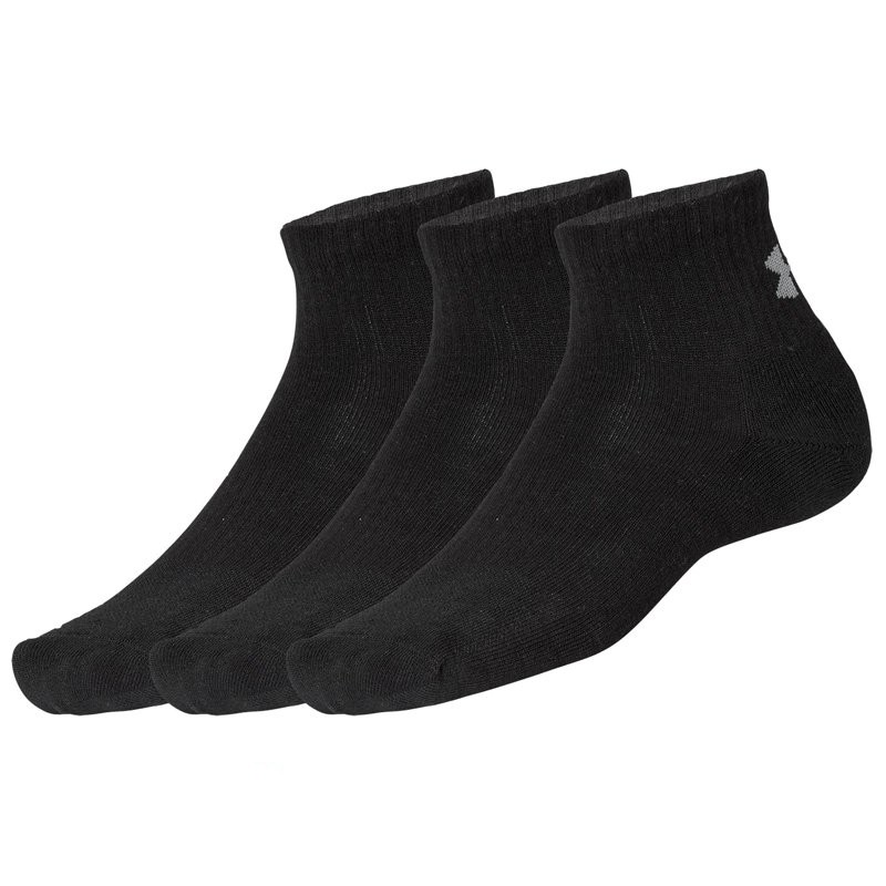Носки Under Armour Training Cotton Quarter черные 1346770-001