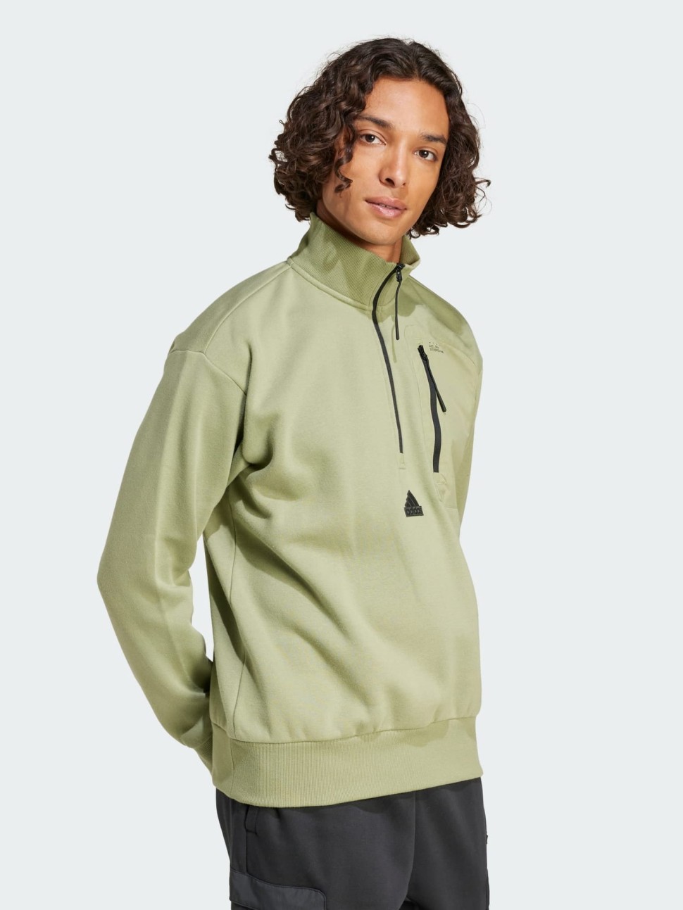 Толстовка чоловіча Adidas M CE FL HZ оливкова IY1502 — фото 2