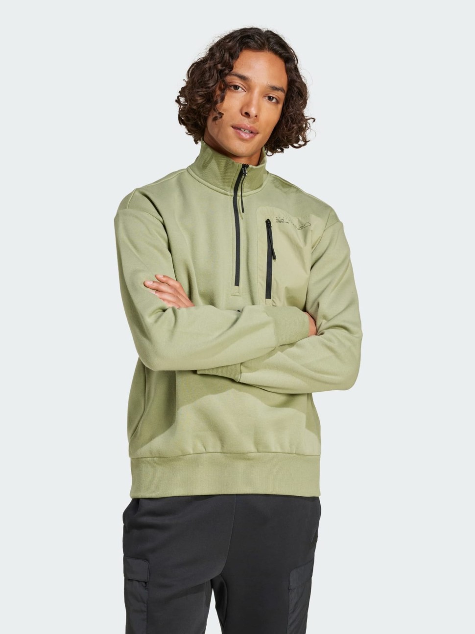 Толстовка чоловіча Adidas M CE FL HZ оливкова IY1502 — фото 4