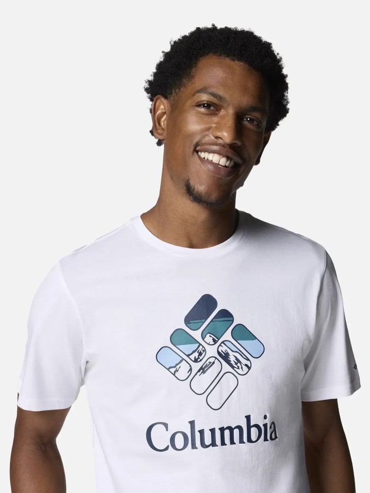 Футболка чоловiча Columbia  M Rapid Ridge™ Graphic Tee біла 1888811-114 изображение 5