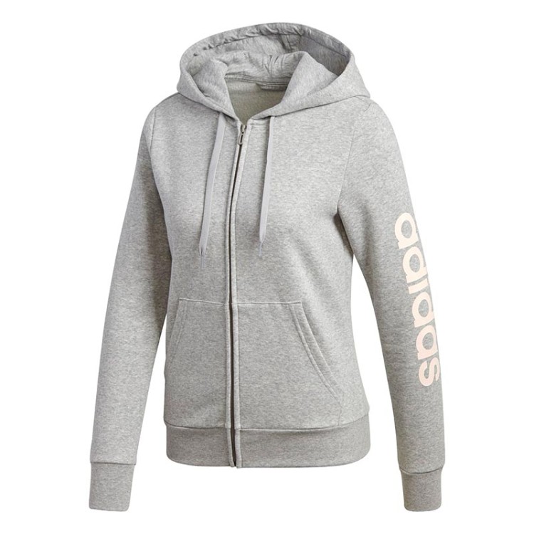 Толстовка жіноча Adidas W E Lin Fzhd Fl сіра GD2987  изображение 1
