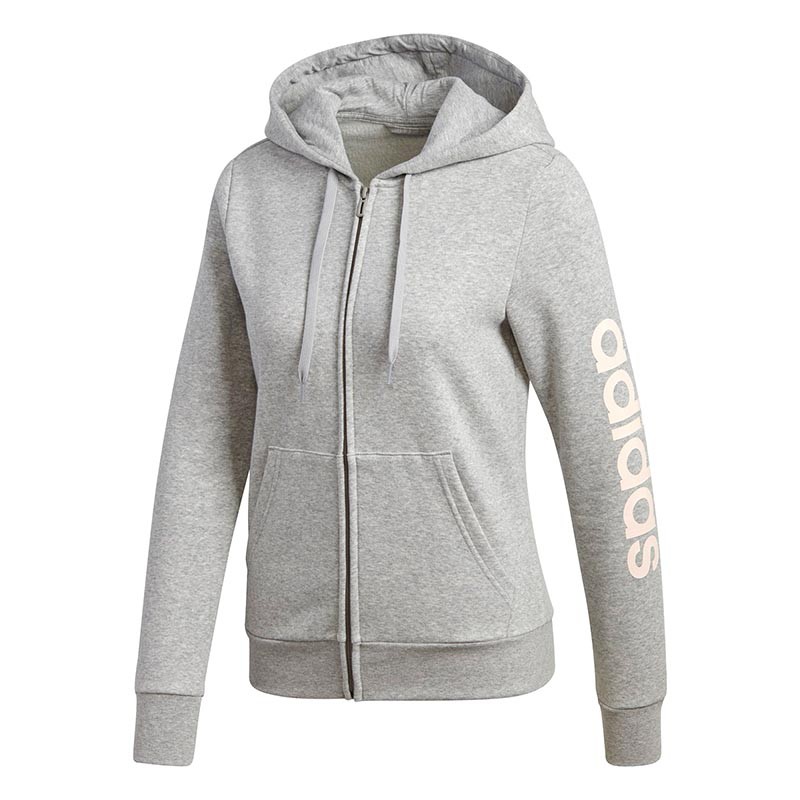 Толстовка жіноча Adidas W E Lin Fzhd Fl сіра GD2987  изображение 1