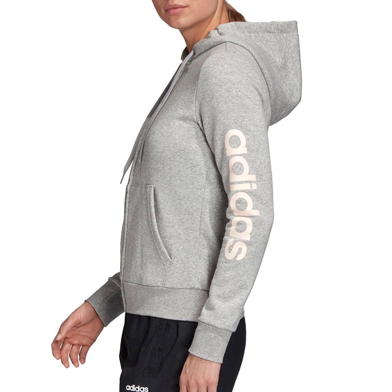 Толстовка жіноча Adidas W E Lin Fzhd Fl сіра GD2987  — фото 4