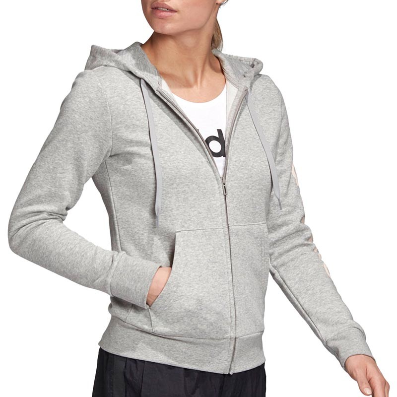 Толстовка жіноча Adidas W E Lin Fzhd Fl сіра GD2987  изображение 6