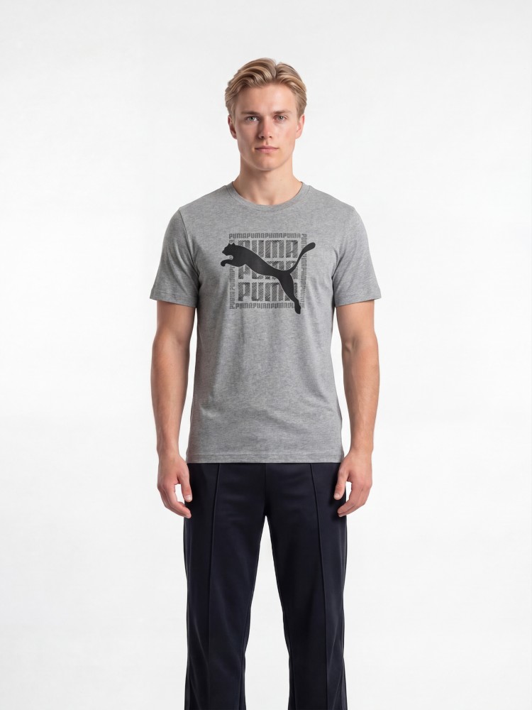 Футболка мужская Puma GRAPHIC Wording Tee серая 69177503 изображение 3