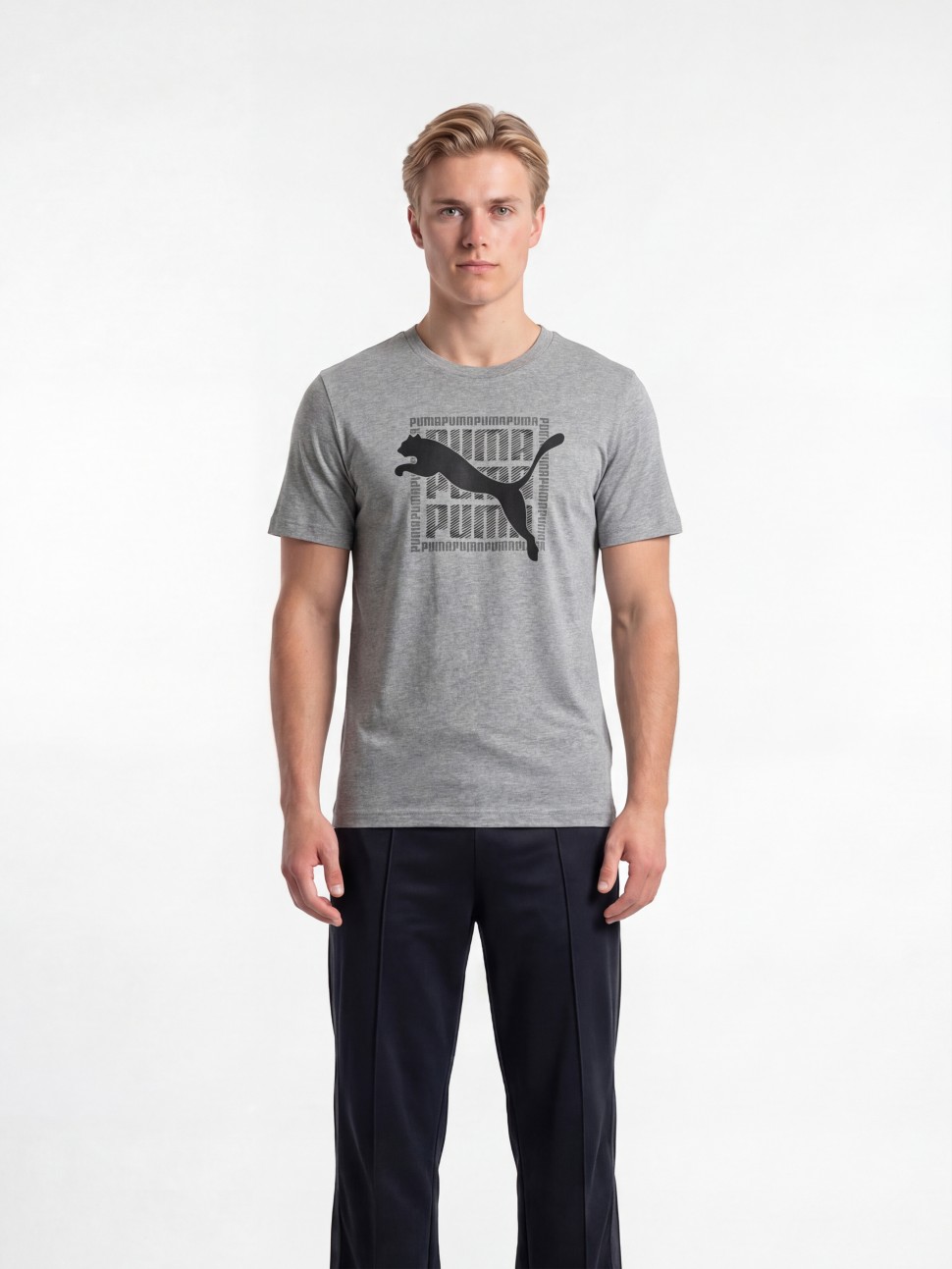 Футболка чоловіча Puma GRAPHIC Wording Tee сіра 69177503 — фото 3