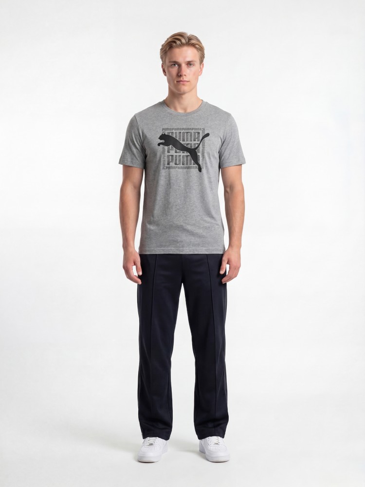 Футболка мужская Puma GRAPHIC Wording Tee серая 69177503 изображение 5