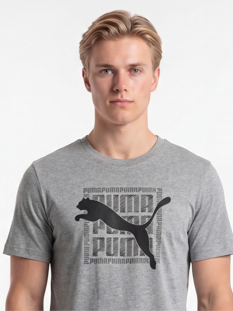 Футболка мужская Puma GRAPHIC Wording Tee серая 69177503 изображение 6