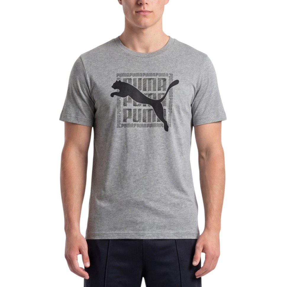 Футболка чоловіча Puma GRAPHIC Wording Tee сіра 69177503 — фото 2