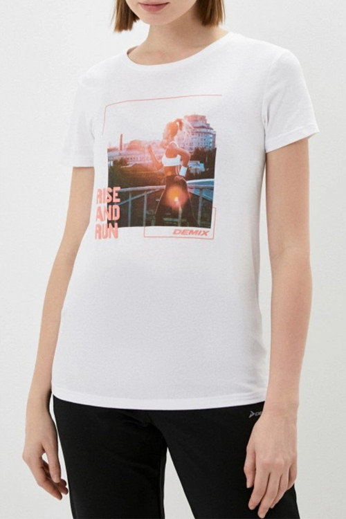 Футболка женская Demix T-shirt белая 113497-00 изображение 2