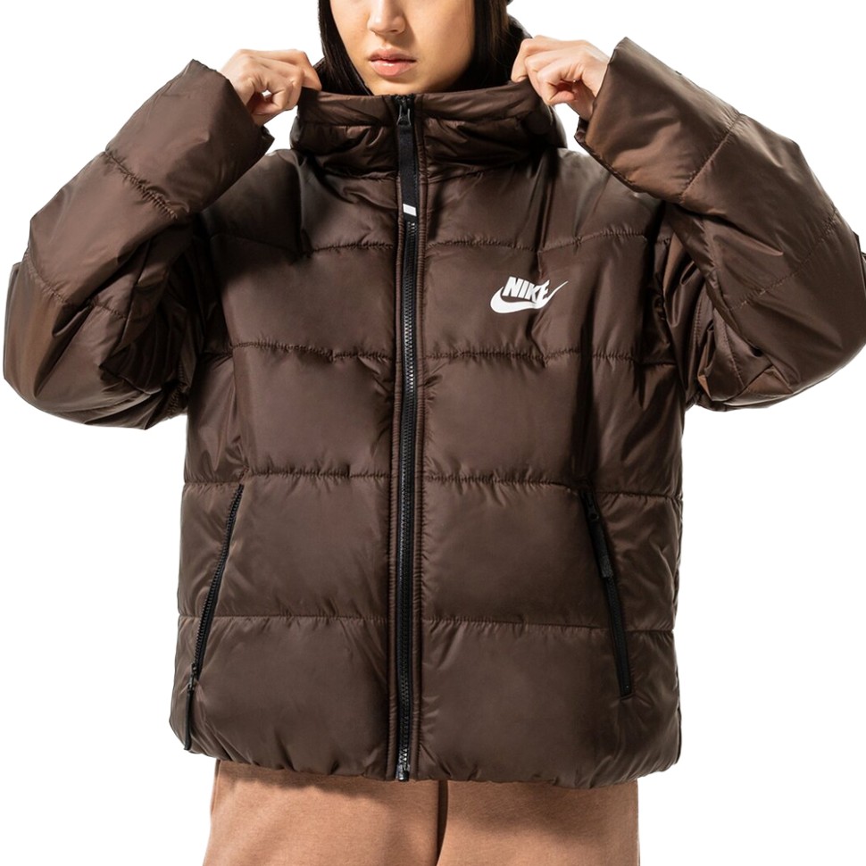 Куртка жіноча Nike W Nsw Syn Tf Rpl Hd Jkt коричнева DX1797-237 — фото 1