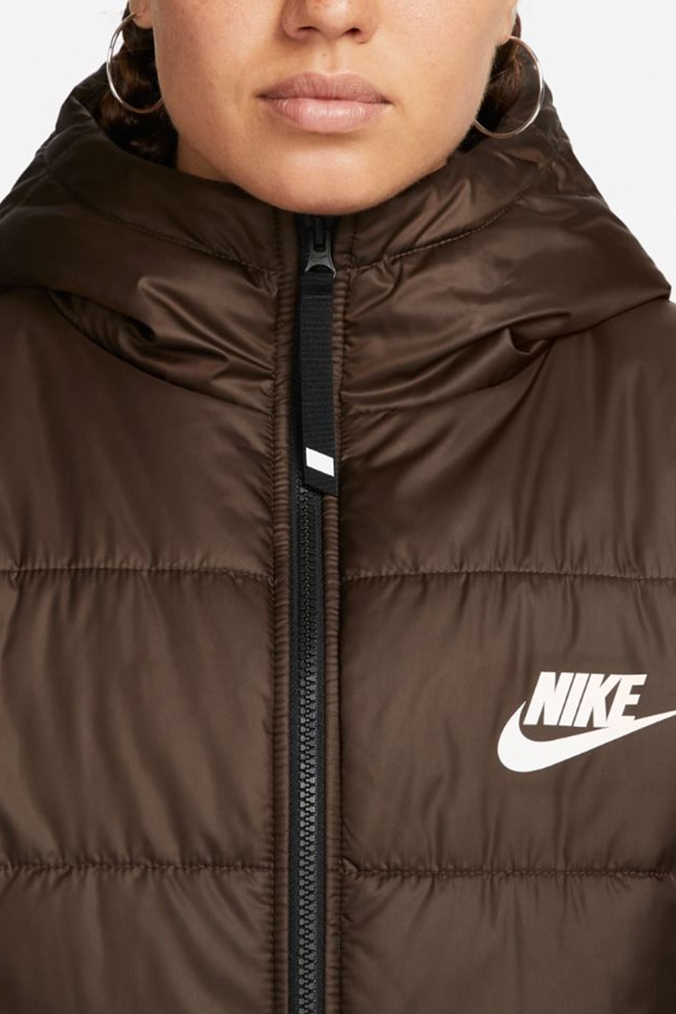 Куртка жіноча Nike W Nsw Syn Tf Rpl Hd Jkt коричнева DX1797-237 — фото 4
